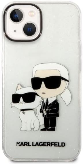 Karl Lagerfeld KLHCP14MHNKCTGT Hülle für iPhone 14 Plus 6,7" transparent hardcase Gliter Karl&Choupe