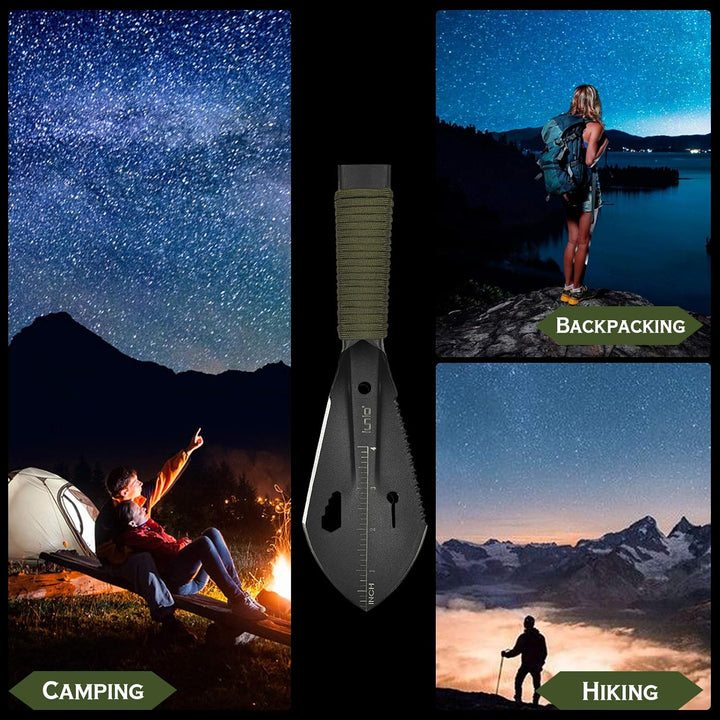 iunio Hiking Trowel, Camping, Backpacking, Portable Shovel, Multitool, Ultralight Camp Tool, with Ca