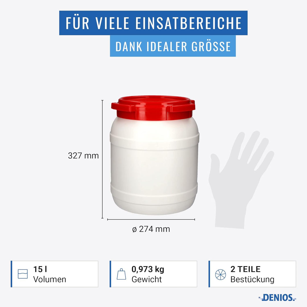 DENIOS® Weithalsfass, Maximal sichereres Weithalsfass, Fass, Fässer, Kunststofffass, Kunststofffässe