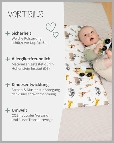 ULLENBOOM ® Baby Krabbeldecke 120x120 cm gepolstert - Sand-Savanne (Made in EU) - Krabbeldecke für B
