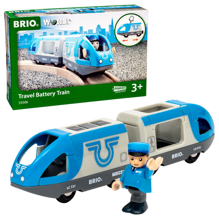 BRIO Bahn 33506 - Blauer Reisezug (Batterielok) Ohne zusätzliche Batterien