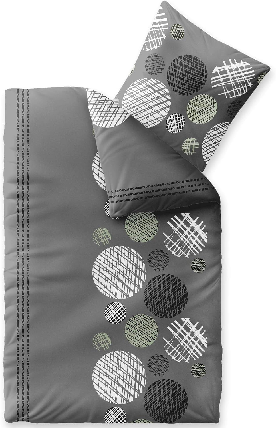 CelinaTex Touchme Biber Bettwäsche 135 x 200 cm 2teilig Baumwolle Bettbezug Ciara Punkte Streifen gr