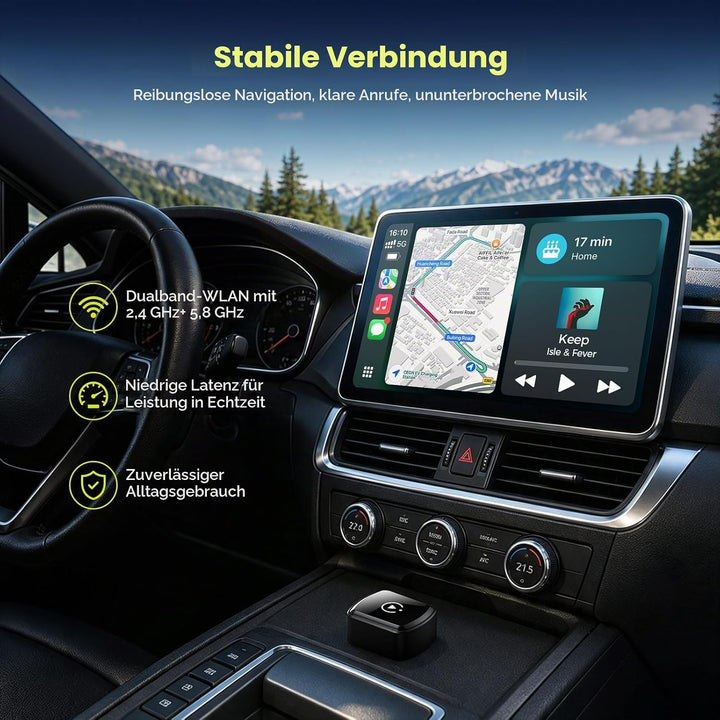 LAMTTO Carplay Wireless Adapter für iPhones &amp; Android Auto AirPlay Miracast