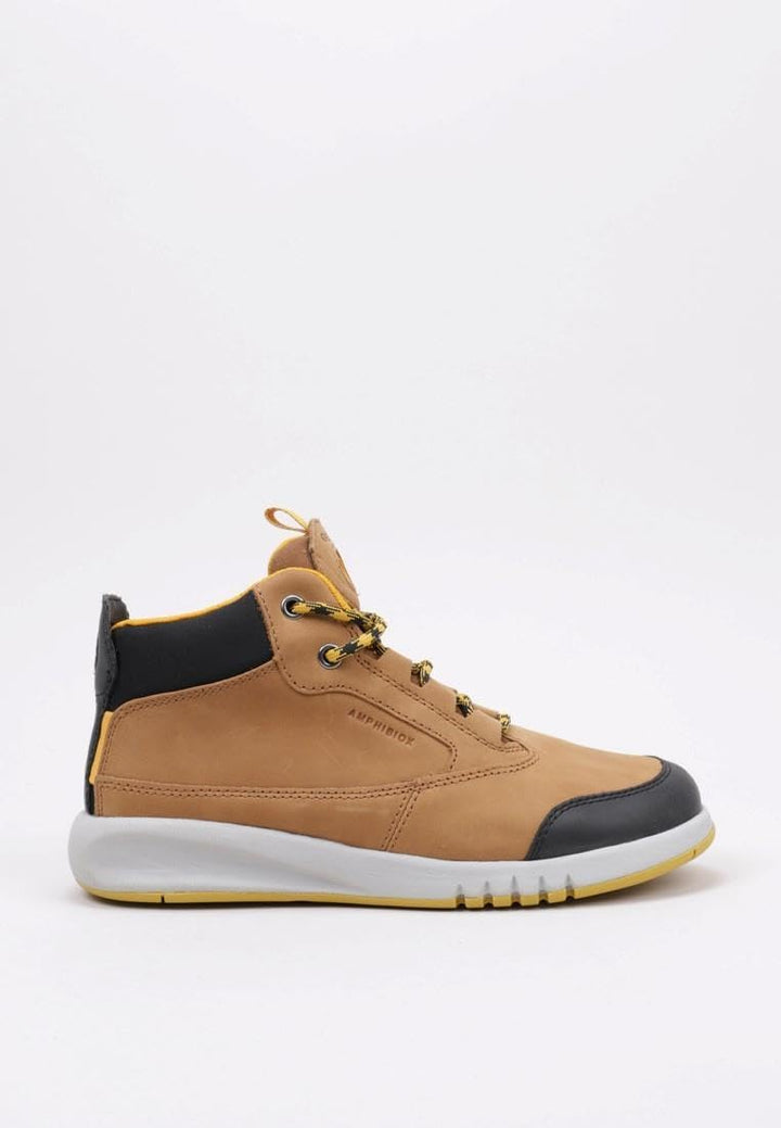 Geox Jungen J Aeranter Boy ABX Ankle Boot, 29 EU Brown Dk Yellow