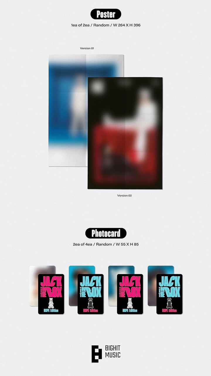BTS J-HOPE JACK IN THE BOX 1st Album HOPE Edition Poster on pack+Photobook+Lyric book+Paper+Sticker+
