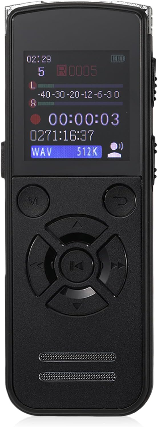Diktiergerät 64GB Digital Voice Recorder, Tragbares Aufnahmegerät mit USB-C, One-Touch Aufnahme, Pla