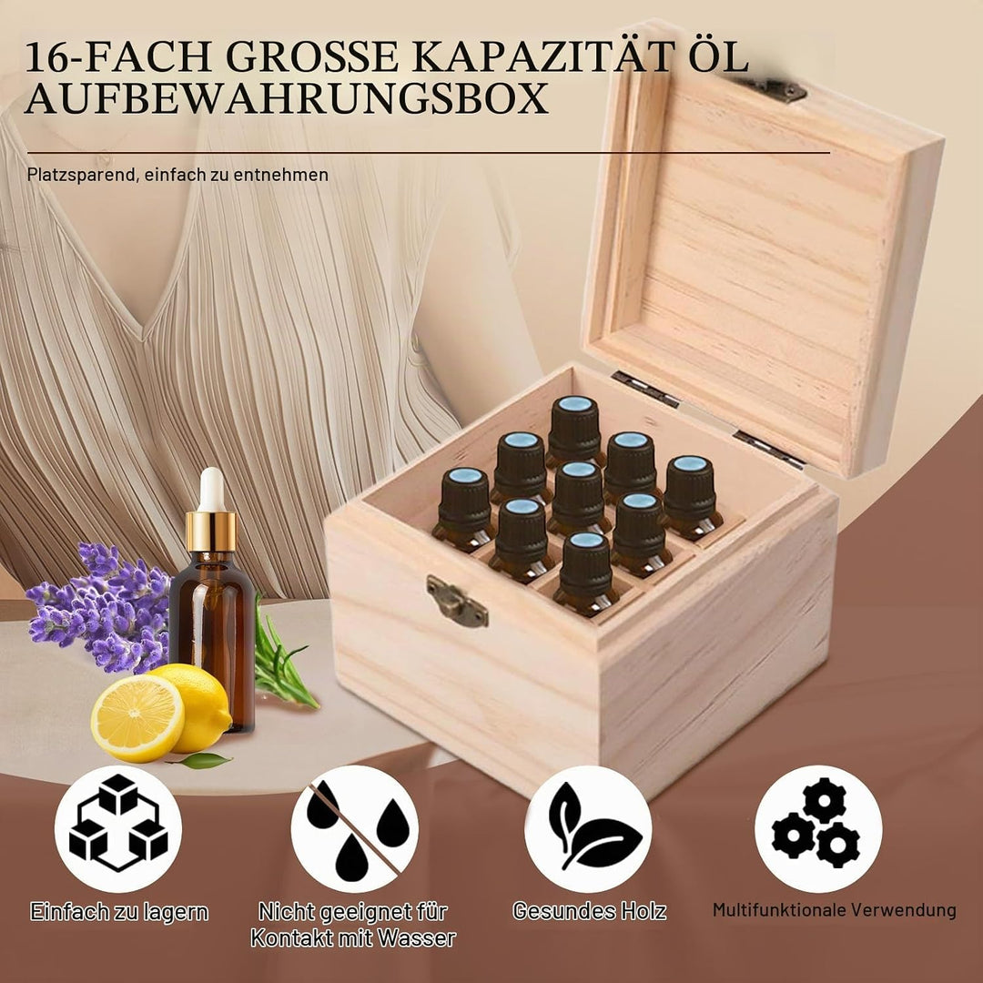 RoseFlower 16 Löcher Ätherisches Öl Aufbewahrungsbox Duftöle Display Ständer Behälter, Essential Oil