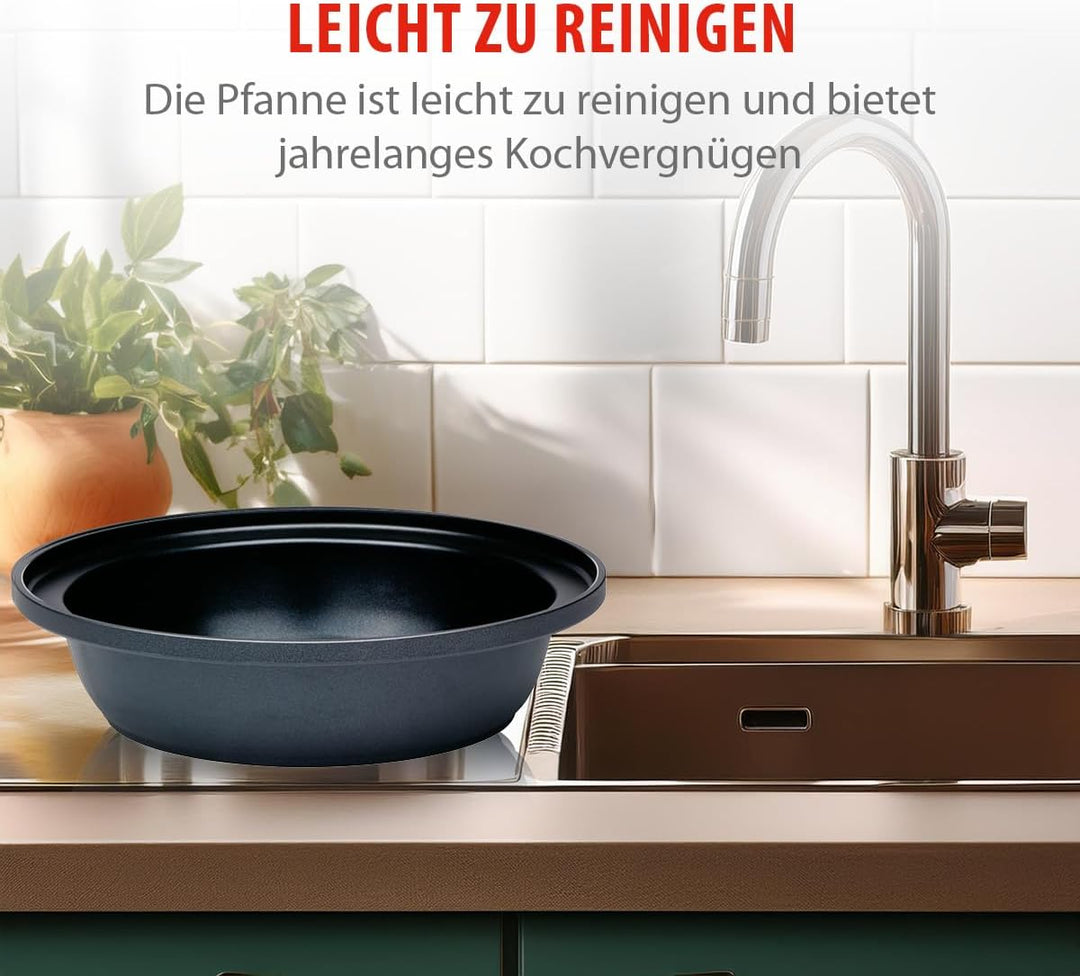 alpina Tajine Topf 2,5L - Geeignet für Induktion - Kochtopf mit Keramikdeckel Ø30cm - Robuster Dampf