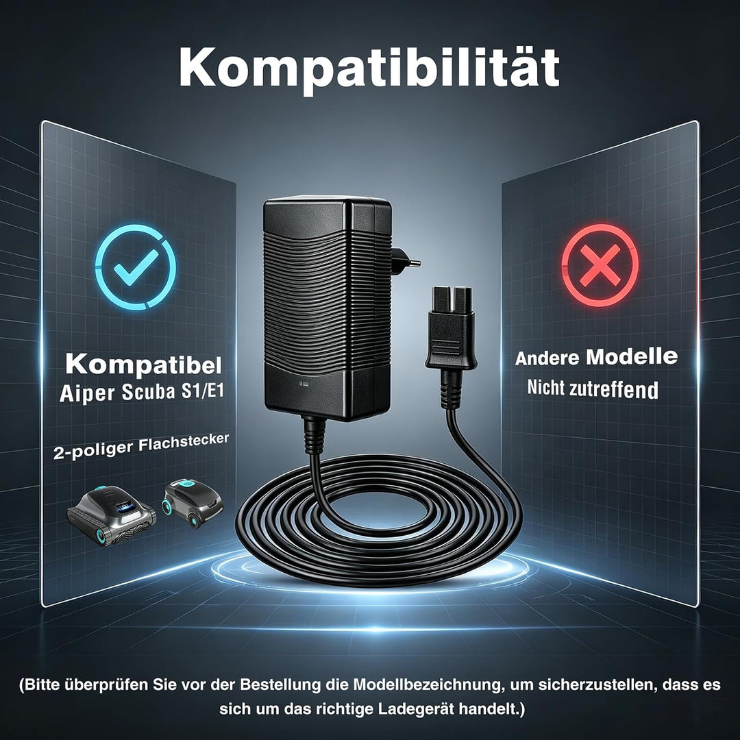 Ladegerät für Poolroboter, 16.8V Ladegerät für Aiper Scuba S1 Akku Roboter Pool Reiniger Kompatibel