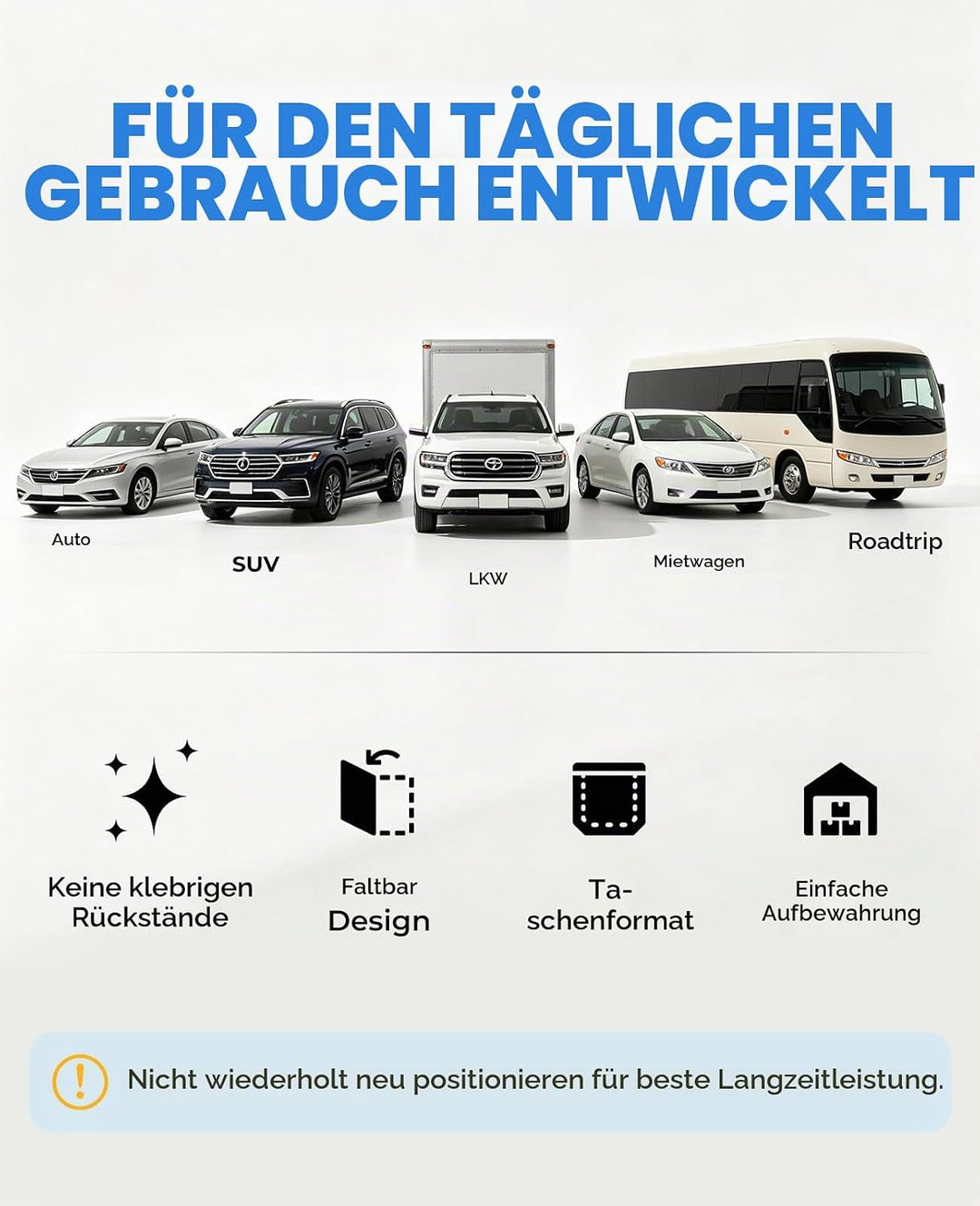 Magnetische Handyhalterung fürs Auto – Silber, mit Nano-Gel Saugnapf, 360° Verstellbar &amp; Faltbar, ko
