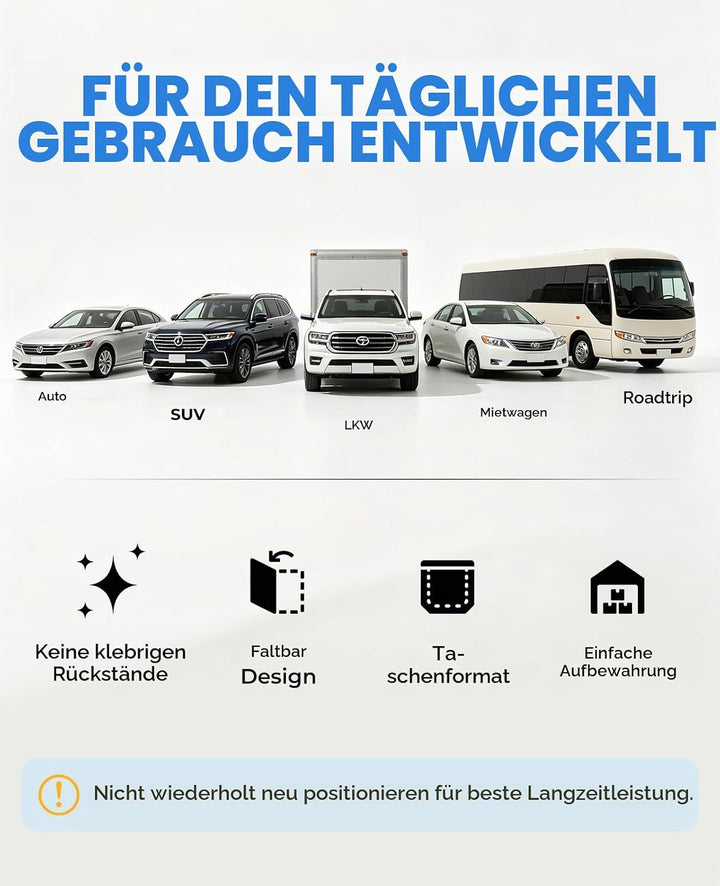Magnetische Handyhalterung fürs Auto – Silber, mit Nano-Gel Saugnapf, 360° Verstellbar &amp; Faltbar, ko