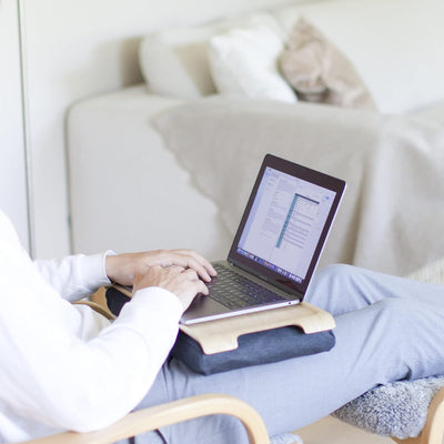 Bosign. Knietablett Laptray mit Sitzsack-Kissen für Laptop, Frühstück. Rutschfestes Tablett. Abnehmb