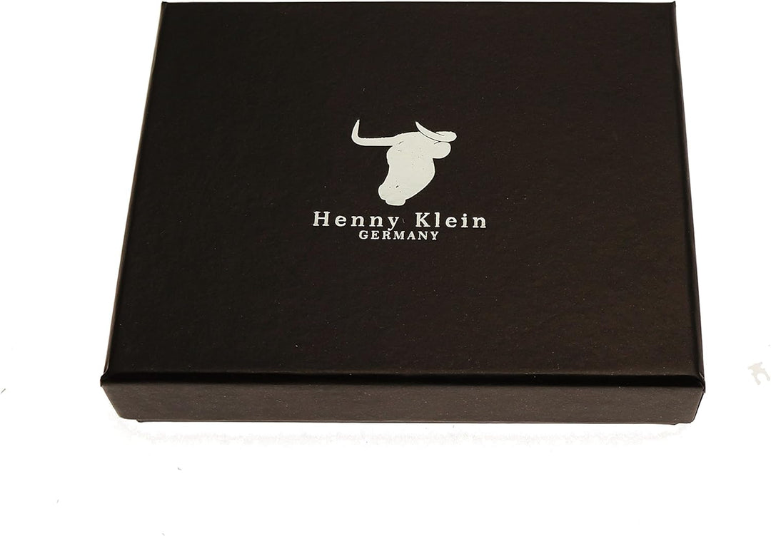 Henny Klein Feine Handmade Germany Herren Rinder Leder Geldbörse Portemonnaie Querformat mit RFID NF