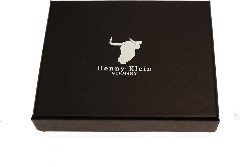 Henny Klein Feine Handmade Germany Herren Rinder Leder Geldbörse Portemonnaie Querformat mit RFID NF
