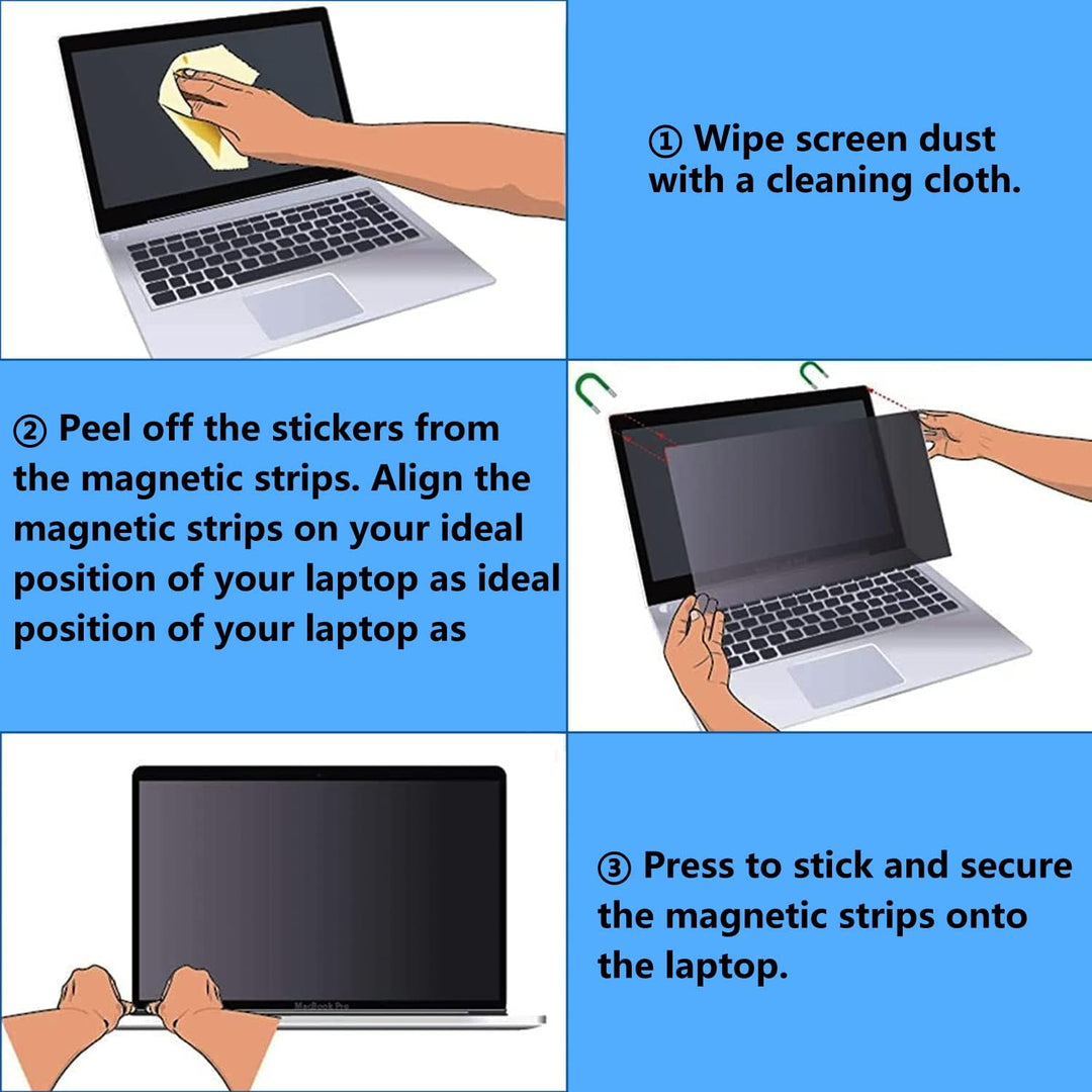ZoRoll Magnetischer Privacy Filter für 13.3" Laptop, Blickschutzfolie | Notebook Privacy Screen Filt