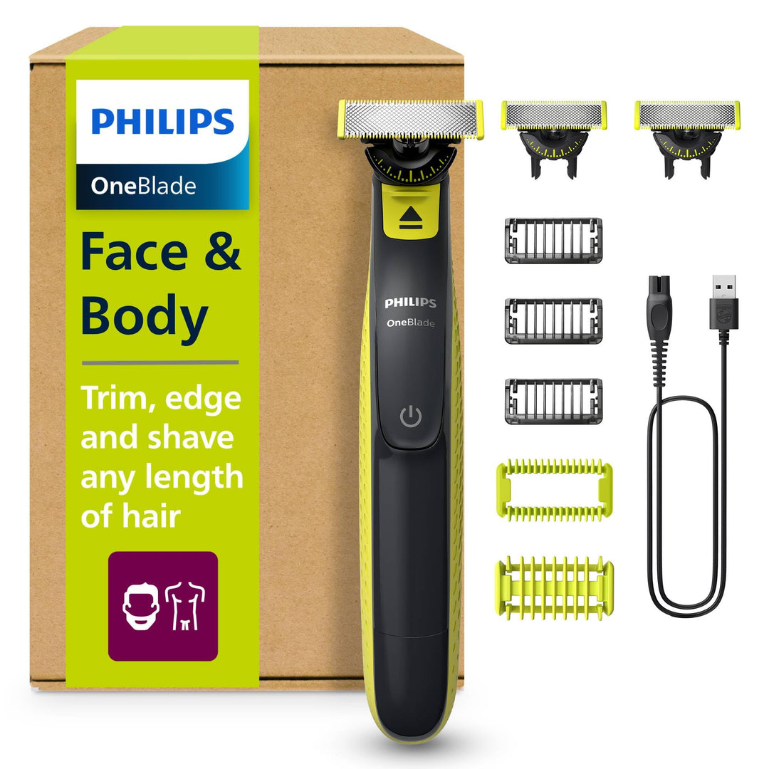 PHILIPS OneBlade 360 Face & Body - Elektrischer Bartschneider, Rasierer und Bodygroomer zum Trimmen,