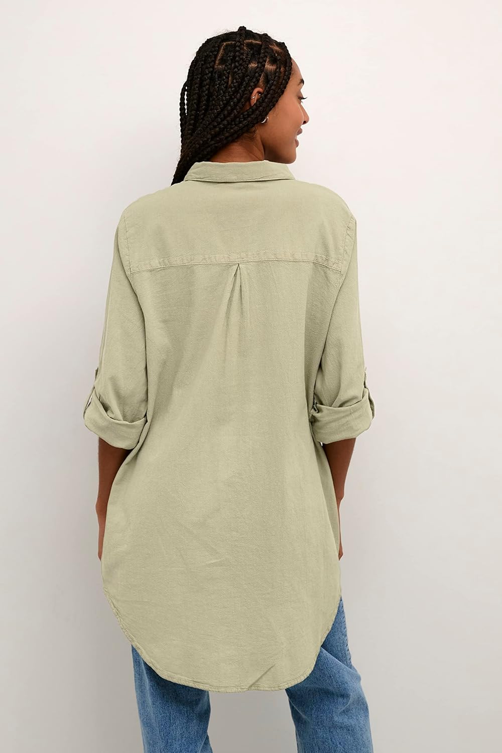 KAFFE Langarm - Hemd KAnaya Damen Hemd Langarm Kragen Lang Casual Hemdbluse