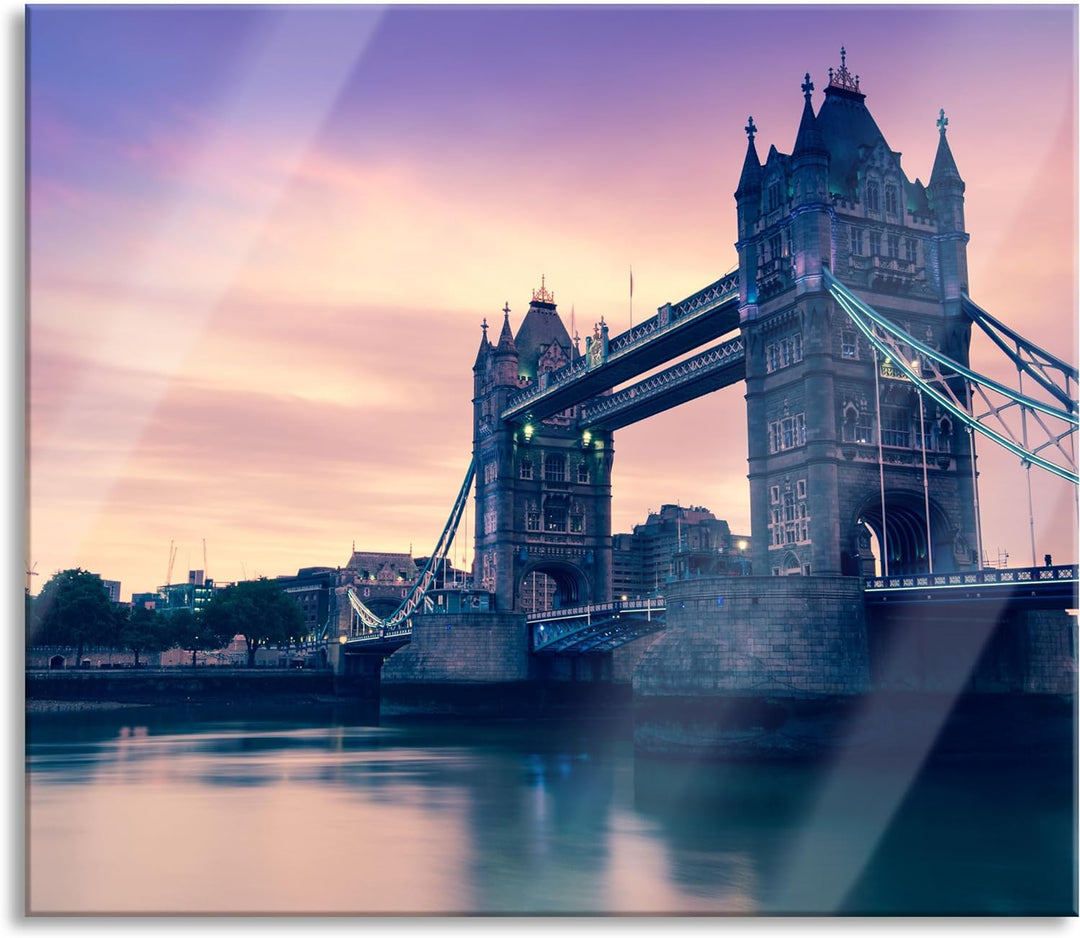 London Herdabdeckplatte & Spritzschutz aus Echtglas | Für Herd-Kochfelder | 60x52 cm