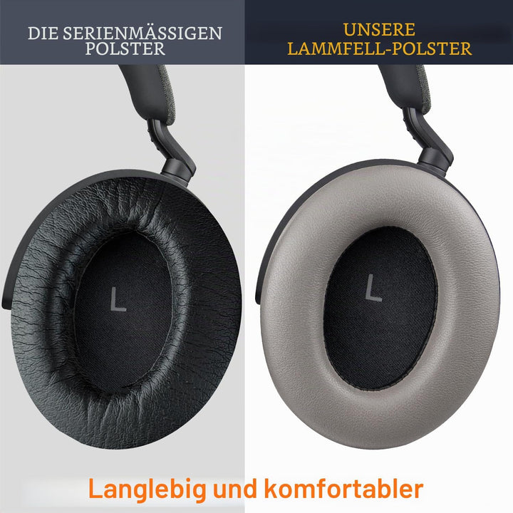 SOULWIT Lammfell Ersatz Ohrpolster für Sennheiser HDB 630/Momentum 5/Momentum 4 Wireless Kopfhörer,