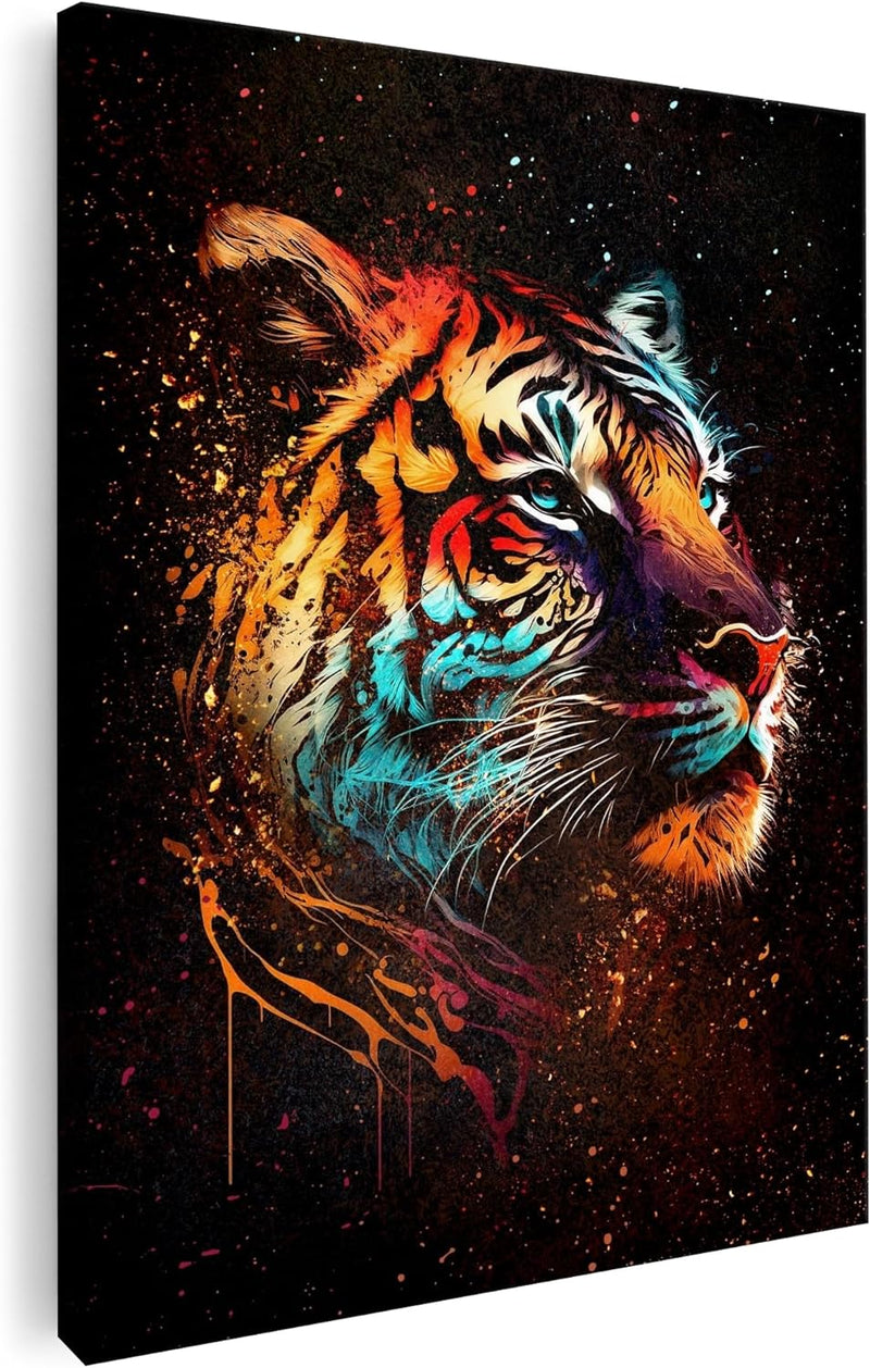 Artmazing | Tiger Bild Bunt | Bild Tiger Leinwand | Pop Art Bilder | Tigerbilder Modern | Poster & K