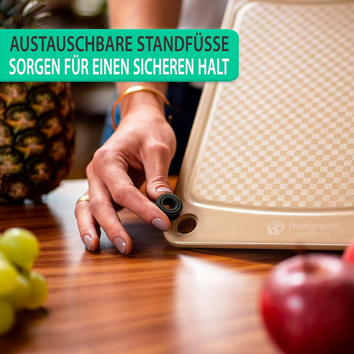 freegreen® GERMANY Schneidebrett aus Reishülsen | 100% biologisch abbaubar und kompostierbar | Inklu