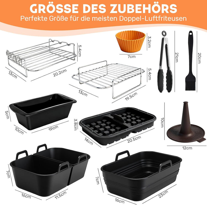 Heissluftfritteuse Zubehör, Airfryer Zubehör für Ninja Foodi Max Dual Zone Heissluftfritteuse AF400E