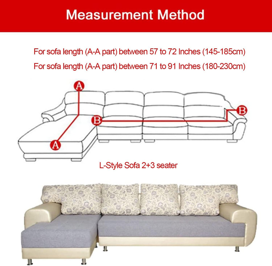 ShowyLive Sofa Überzug Couch Überzug 2er Set für Ecksofa L-Form Sofabezug 2 Sitzer+3 Sitzer, mit 2 S
