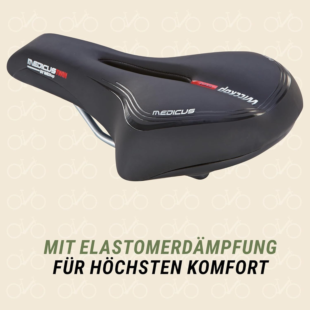 Prophete Wittkop Medicus Twin Sattel | Trekkingsattel | Fahrradsattel | Geleinlage und Elastomerdämp