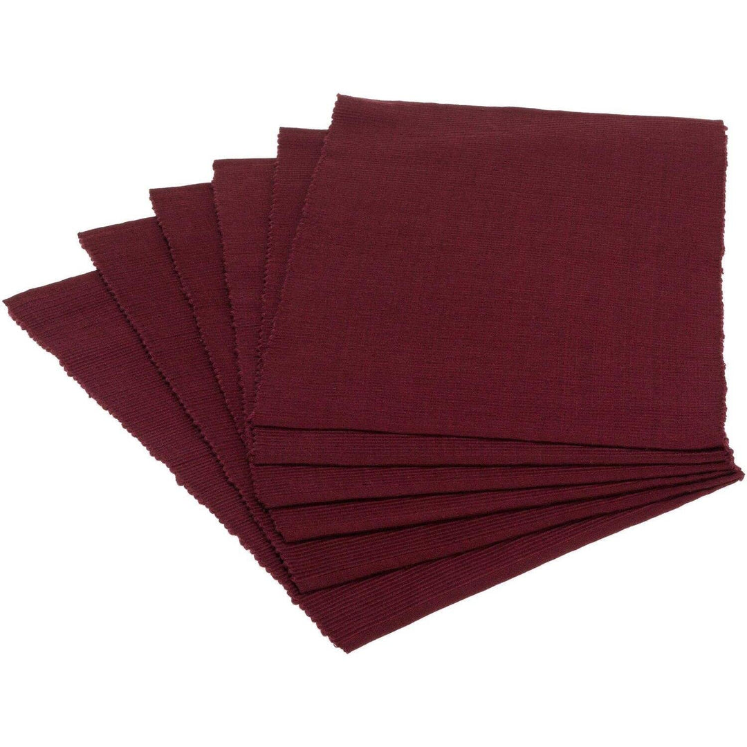 DII Basic Everyday Gerippte Tischset 100% Baumwolle Platzset 13x19 BlackBerry, 6-teilig Brombeere, B