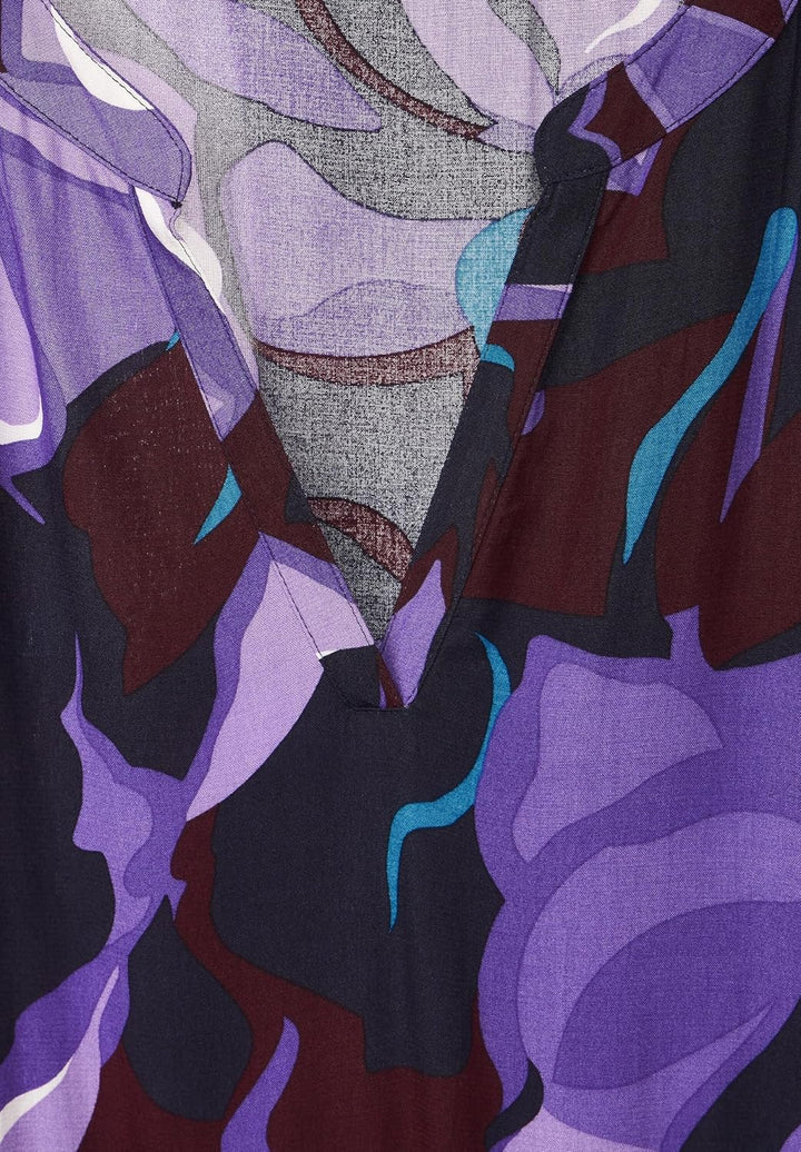 Street One Damen Midikleid Bedruckt, Lupine Lilac