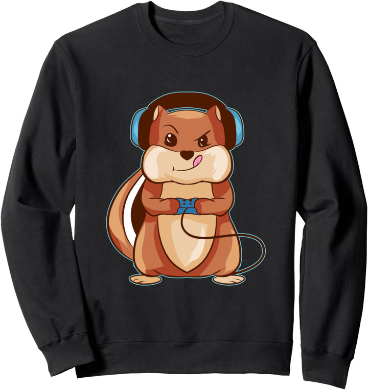 Zocker Eichhörnchen Lustiges Video Gaming Geschenk für Gamer Sweatshirt