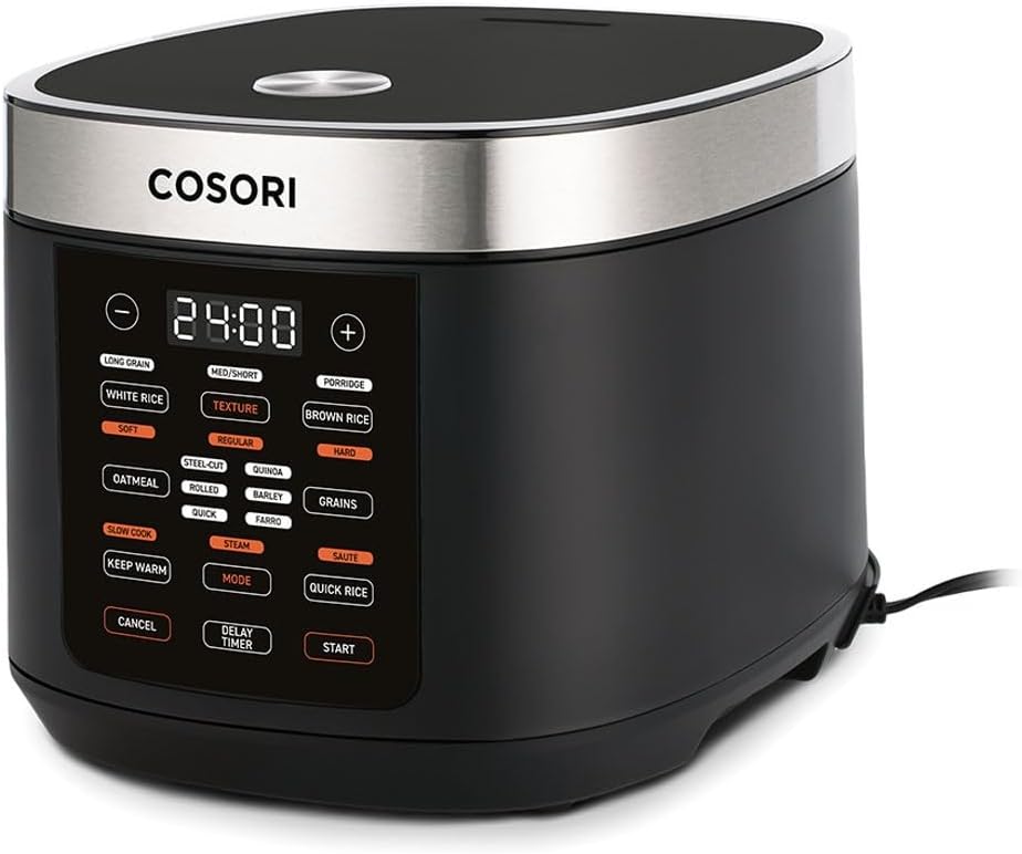 COSORI Reiskocher & Dampfgarer mit Keramik-Innentopf und Fuzzy Logic, 50 Rezepte, 1,8L Fassungsvermö