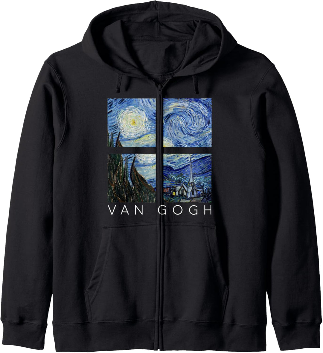 Van Gogh Gemälde mit Sternennacht, Collage Vincent Van Gogh Kapuzenjacke