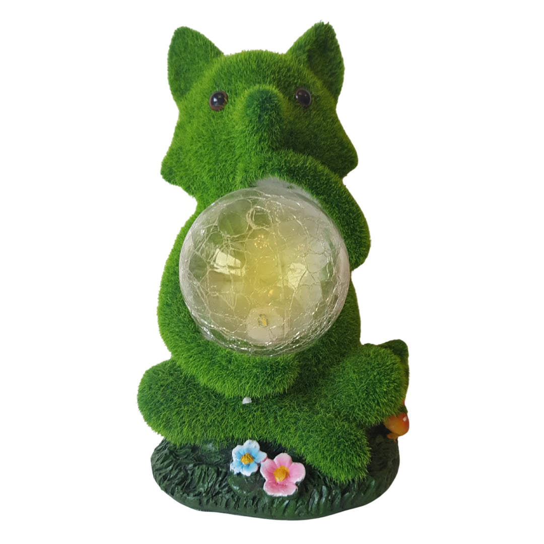 TIN DREAMS FACTORY Garten Solarlampen für Aussen, Gartenzwerg Figuren, Fuchs Gartendeko für Draussen