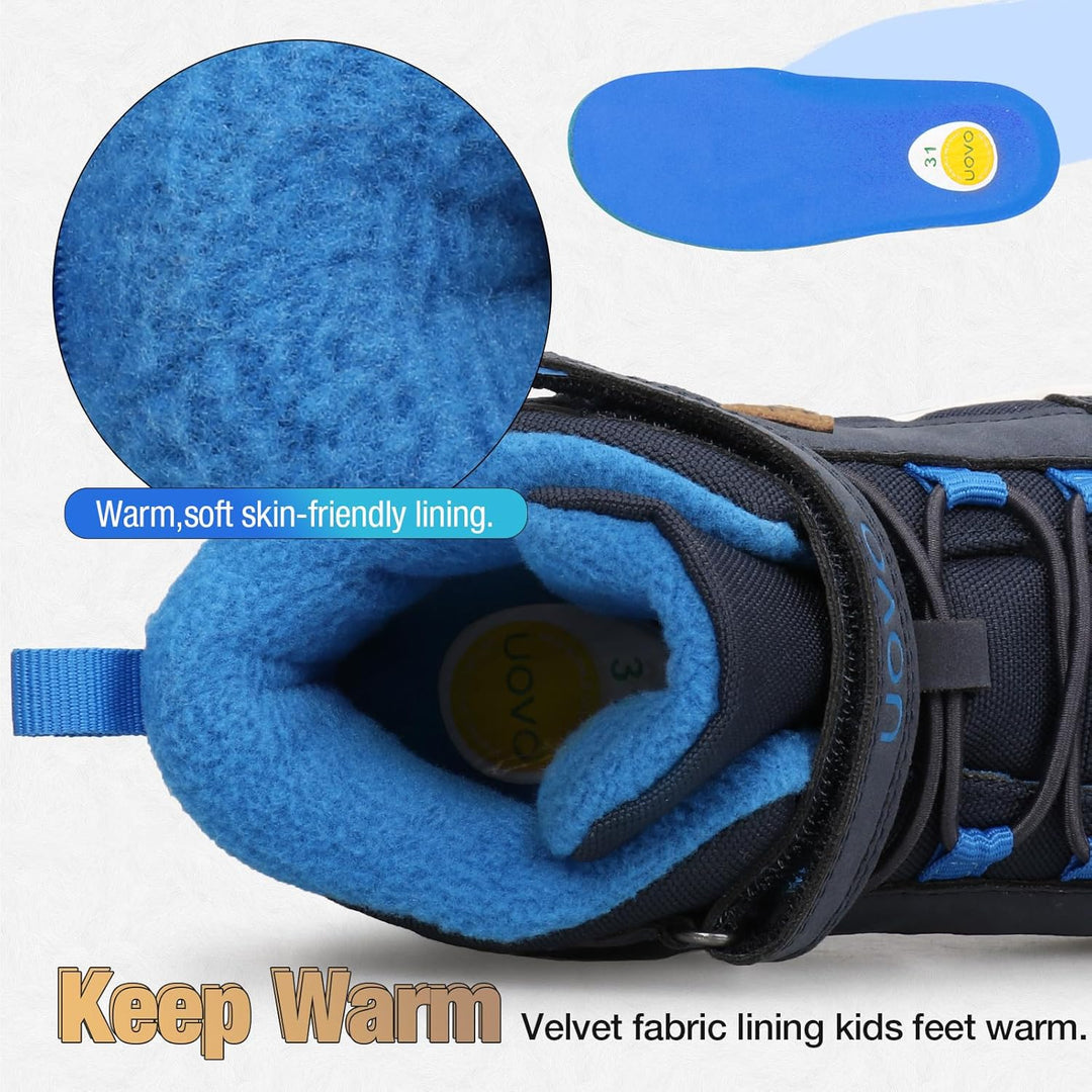 UOVO Winterschuhe Jungen Turnschuhe Unisex-Kinder Warm Gefüttert Sneaker Outdoor Winterstiefel rutsc