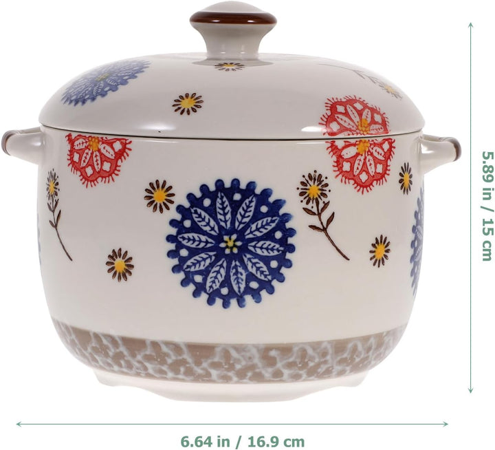 MAGICLULU Terrine 1000ml, Japanischer Stil Keramik mit Deckel | Stück Geformt, Glatte Oberfläche ohn