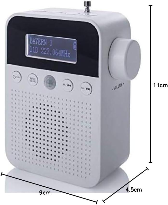 NEWTRO DAB STECKDOSENRADIO MIT BEWEGUNGSMELDER INKL. AKKU, portabler Radio, ideales Badradio mit aut