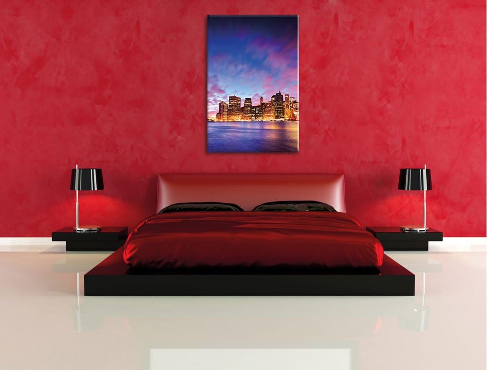 Pixxprint Skyline New York - Blick vom Dach des Empire State Building, Format: 100x70 auf Leinwand,