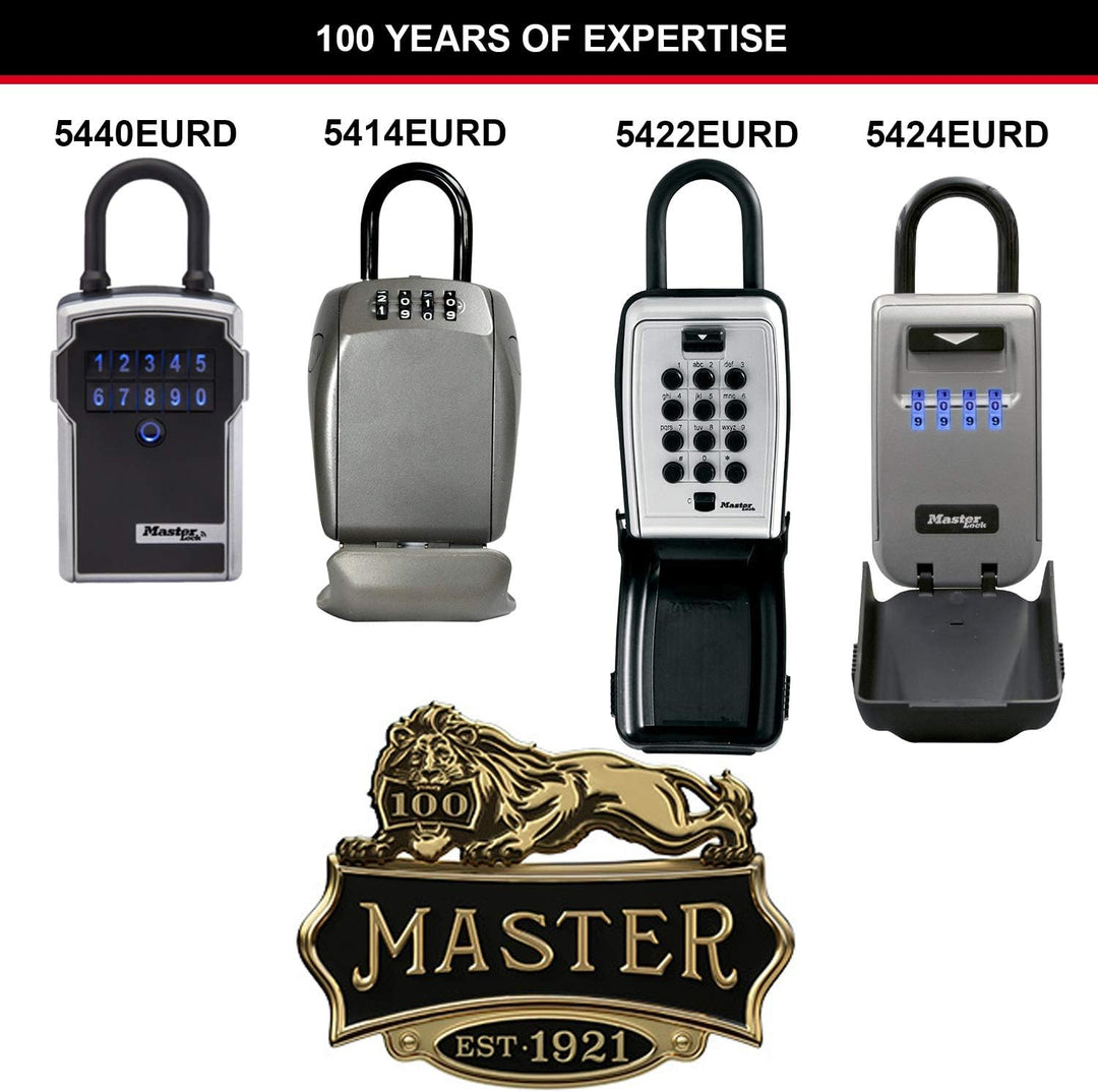 Master Lock Schlüsseltresor mit beleuchteten Zahlenrädern, mit Bügel, Aussen, 17.5 x 7.2 x 5.2 cm, S