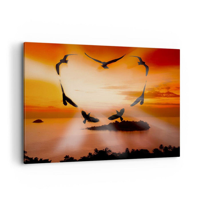 Bilder auf Leinwand 100x70cm Leinwandbild Natur Landschaft Insel Meer Gross Wanddeko Bild Schlafzimm