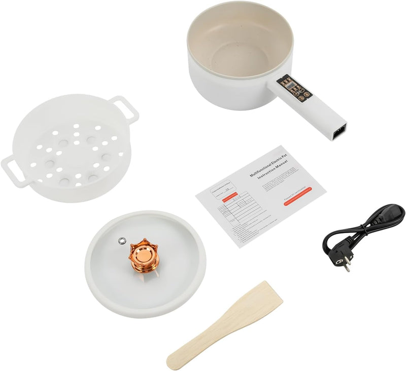 Elektrischer Hot Pot 1.6L mit Dämpfern Tragbare Antihaft Multikocher Suppentopf Schneller Kochtopf f