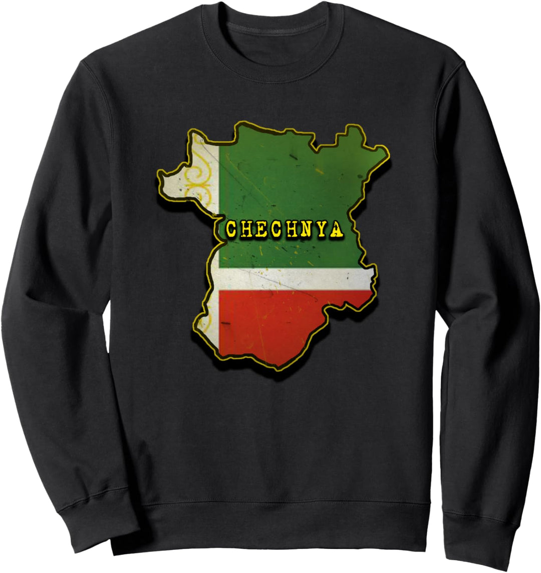 Chechen Map, Chechnya Flag, Chechnya Map Sweatshirt