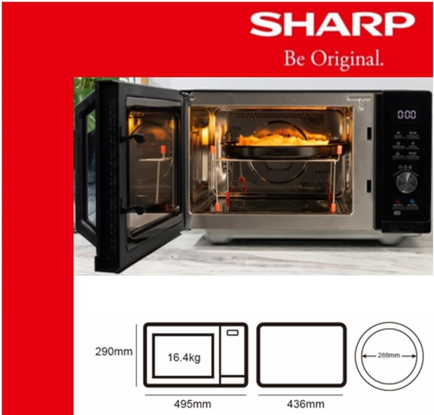 Sharp RCA271TB 5-in-1 Airfry-Mikrowelle 900W, Grill 1000 W, Heissluft & AirFry-Funktion, Konvektion