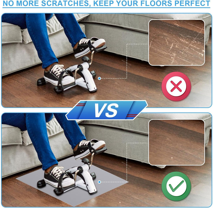 Crosstrainer Matte mit Pedal Gurt, Bodenschutzmatte für Fitnessgerät Pedal Gurt für Beintrainer Perf