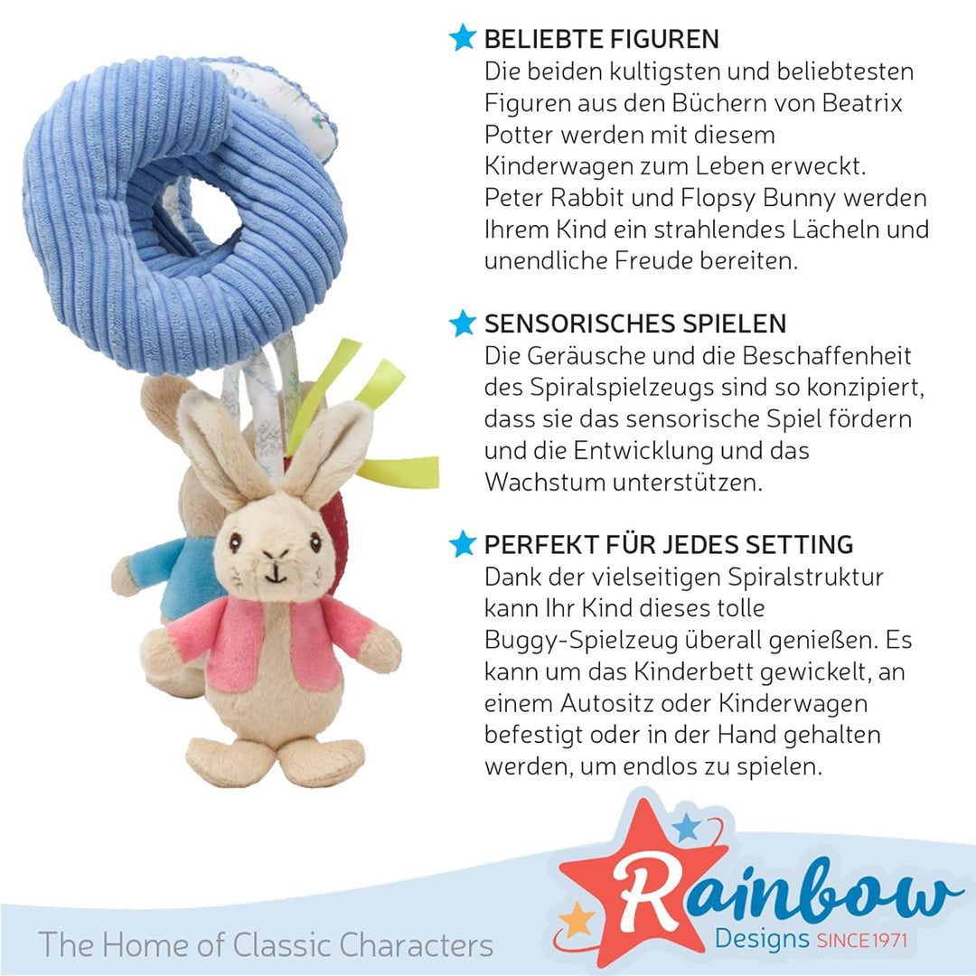 Rainbow Designs Peter Rabbit („Peter Hase“) Tätigkeitsspirale für Babys - Spirale für Kinderwagen un