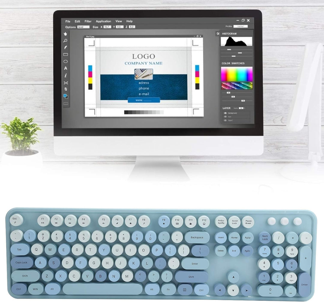 2.4G kabellose Tastatur Maus, Laptop Office Tastatur und Maus Combo, 1600 DPI Wireless Keyboard Mous