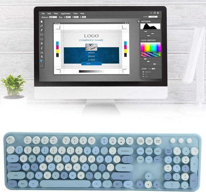 2.4G kabellose Tastatur Maus, Laptop Office Tastatur und Maus Combo, 1600 DPI Wireless Keyboard Mous