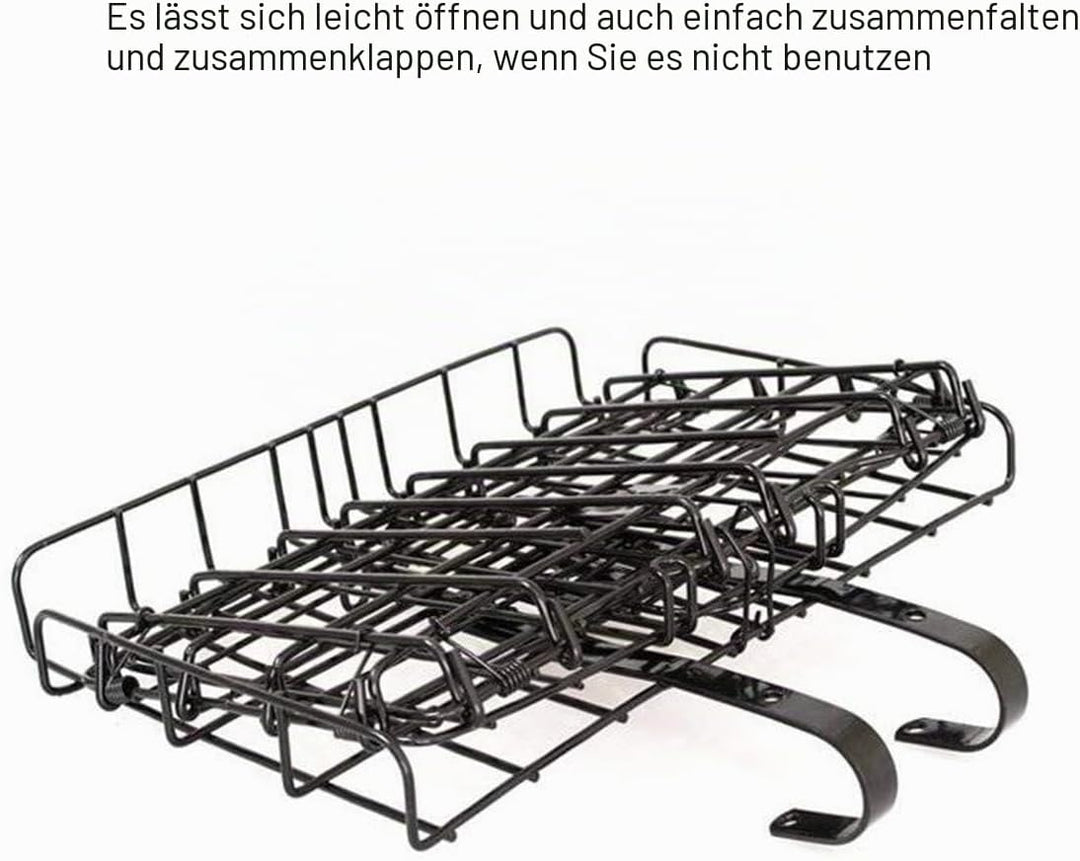 ETOPARS Vorne Hinten Hängender Fahrradkorb Abnehmbares Falten für Mountainbike-Radfahren Schwarz, Sc