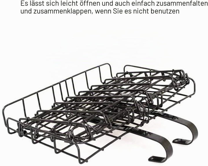 ETOPARS Vorne Hinten Hängender Fahrradkorb Abnehmbares Falten für Mountainbike-Radfahren Schwarz, Sc