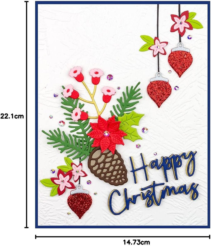 Spellbinders Christmas Blooms Tis The Season Collection Stanzformen, Metall, geätzt